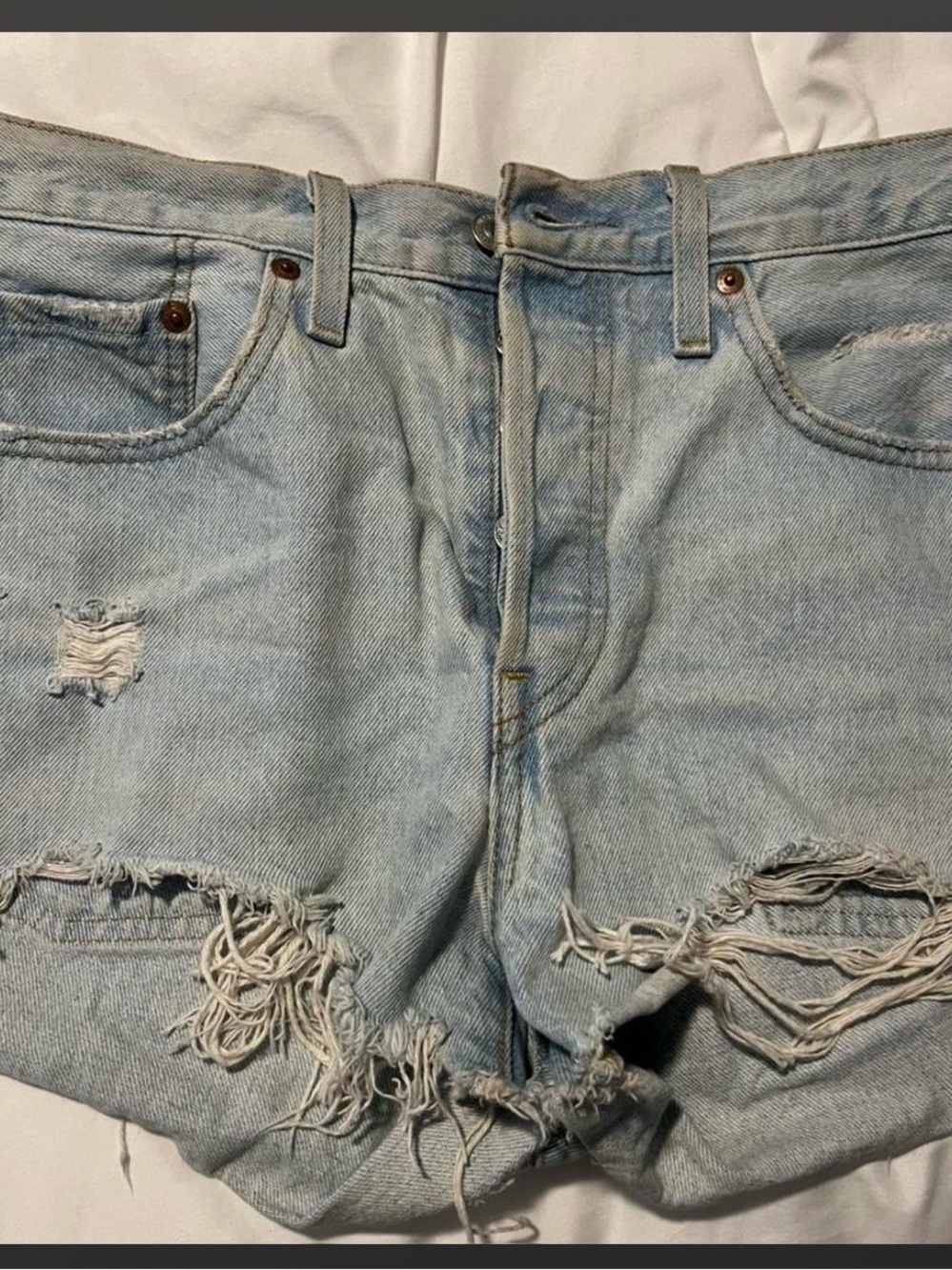 Levi's light wash denim shorts
